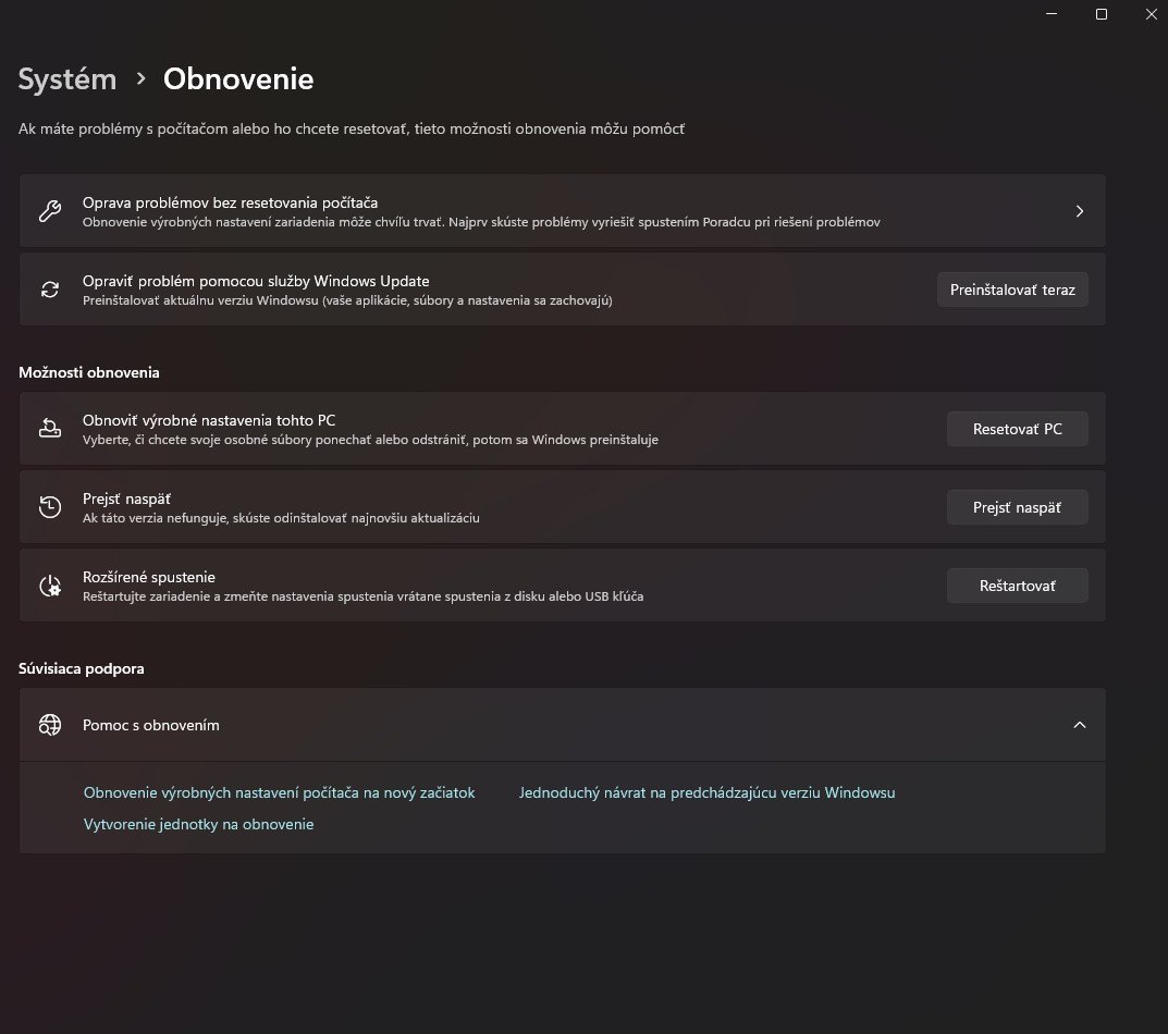 Windows 11 nastavenie