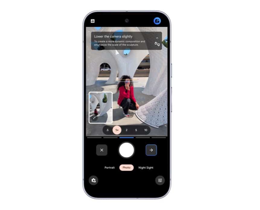 Google Pixel 10 AI asistent fotoaparat