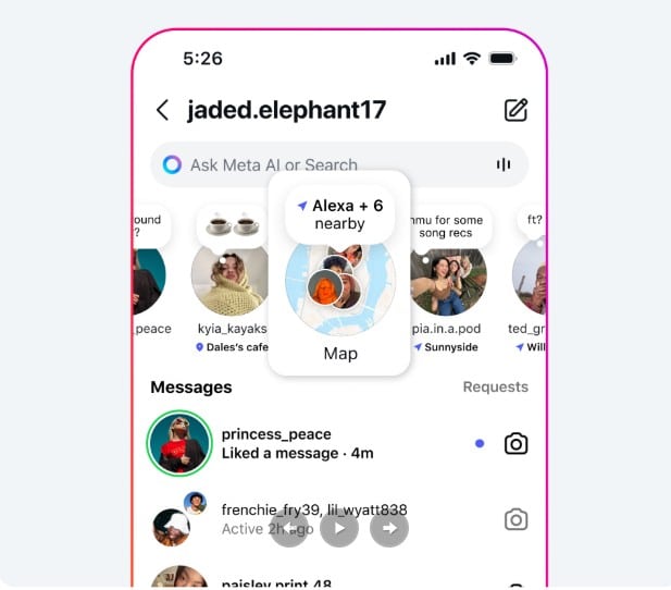 Instagram mapy
