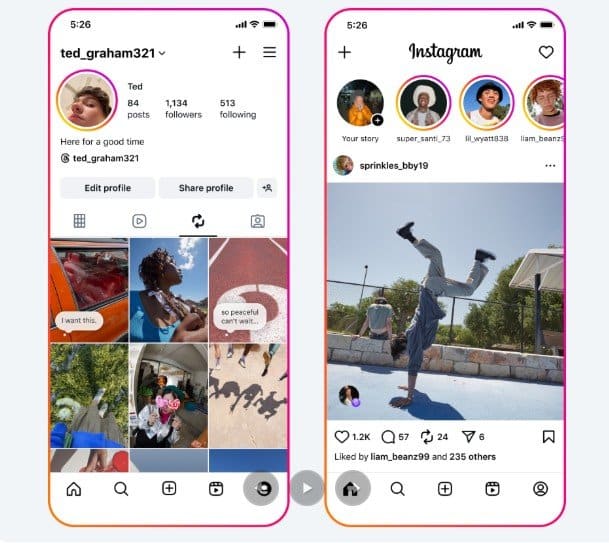 Instagram reposty
