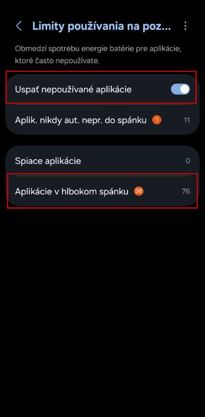 hlboky spanok aplikacie Samsung