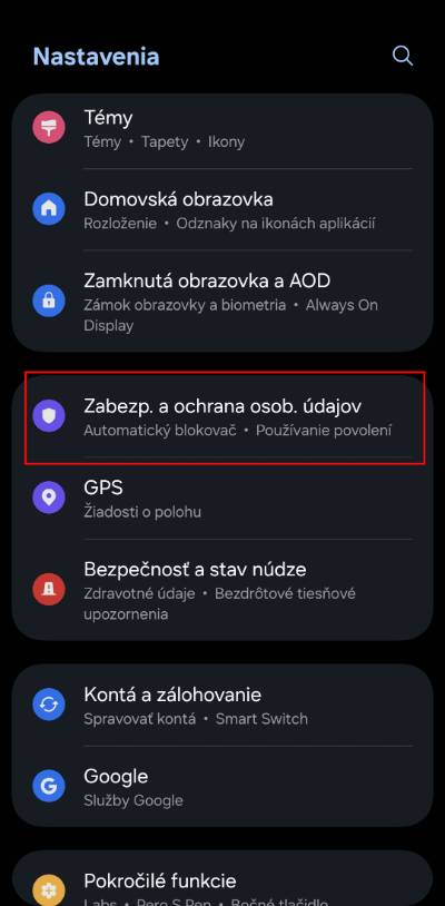 ktore aplikacie pristupuju k citlivym povoleniam v Samsung telefone_1