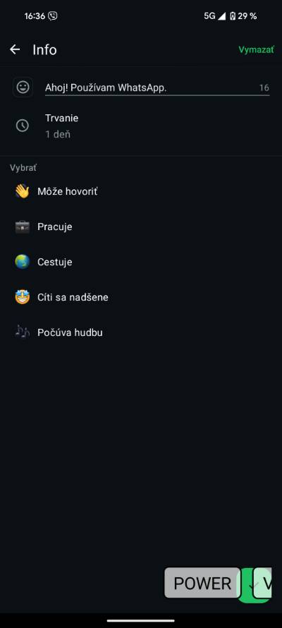 whatsapp nova funkcia vyjadrenie pocitu v statuse_2