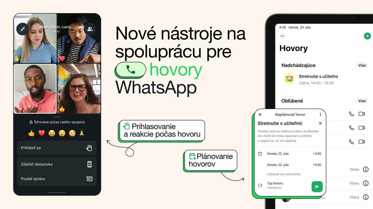 whatsapp planovanie hovorov