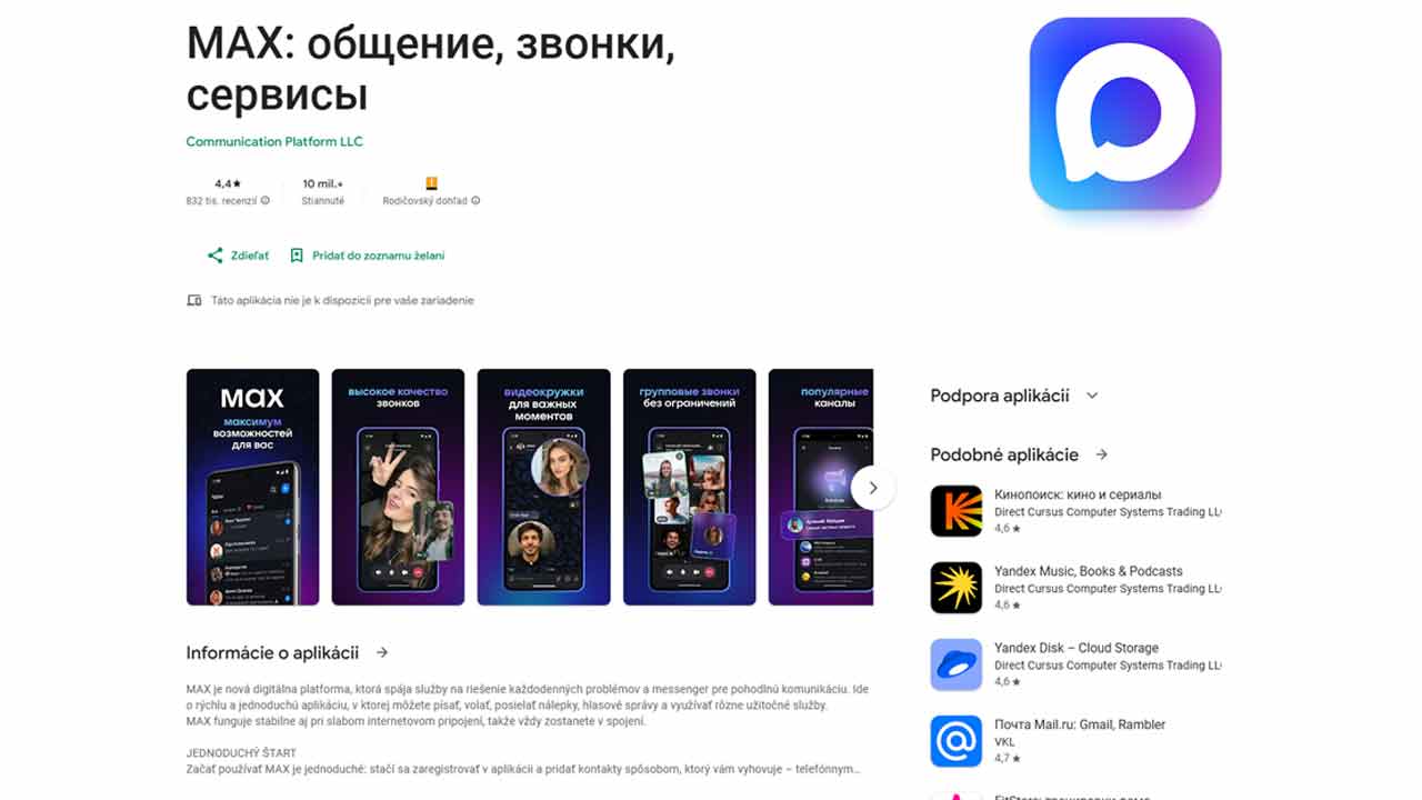 Rusko ďalej agresívne presadzuje četovaciu aplikáciu Max, blokuje WhatsApp a Telegram