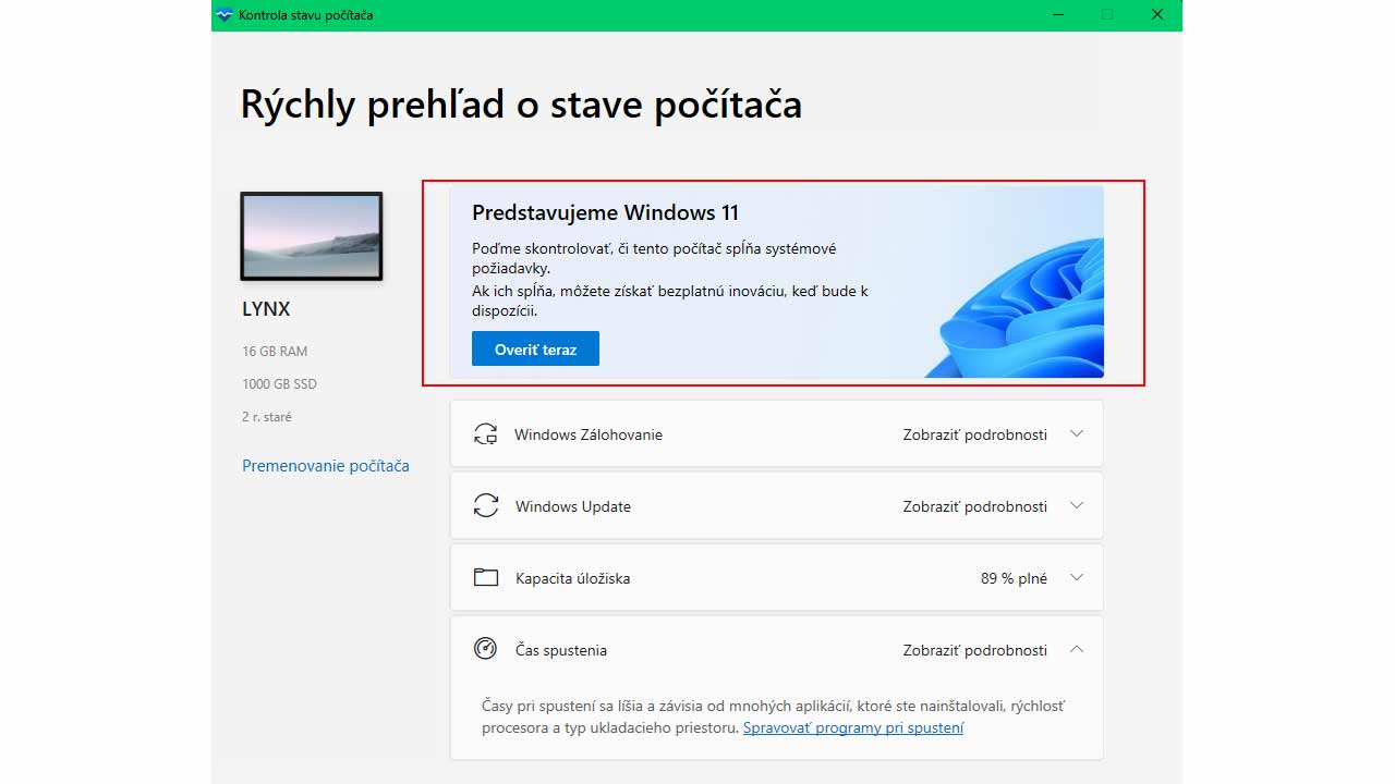 Podporuje tvoj PC Windows 11