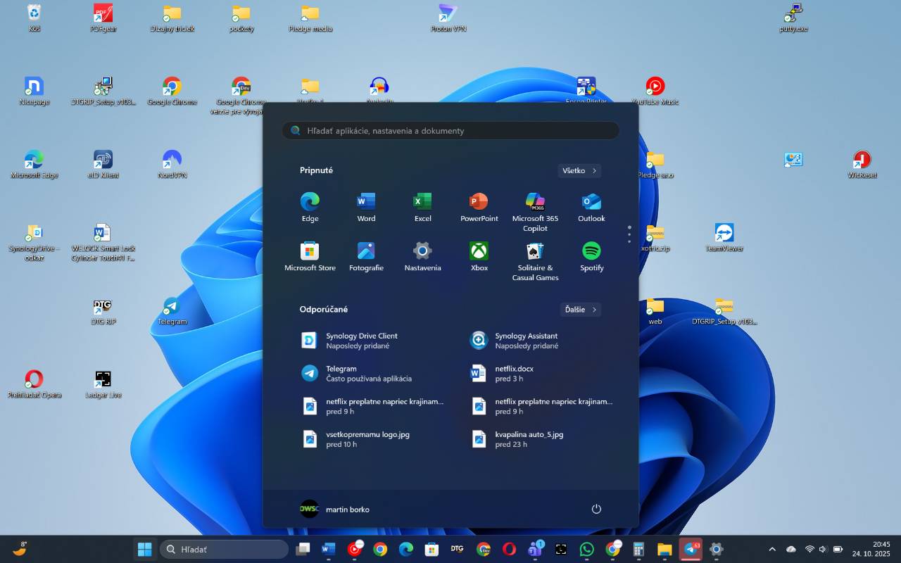 Windows ponuka start
