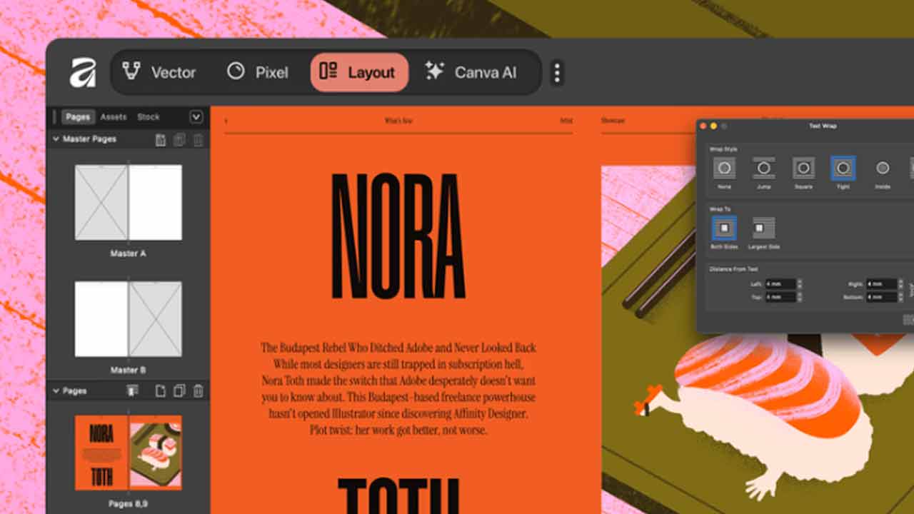 Canva uvoľňuje profesionálny nástroj Affinity zadarmo