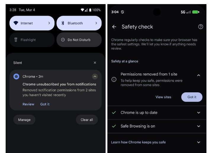 chrome funkcia upozornenia odvolanie automaticke
