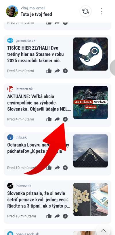 pridanie webu medzi oblubene
