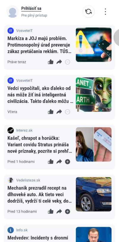 tvoje spravy vypis clankov