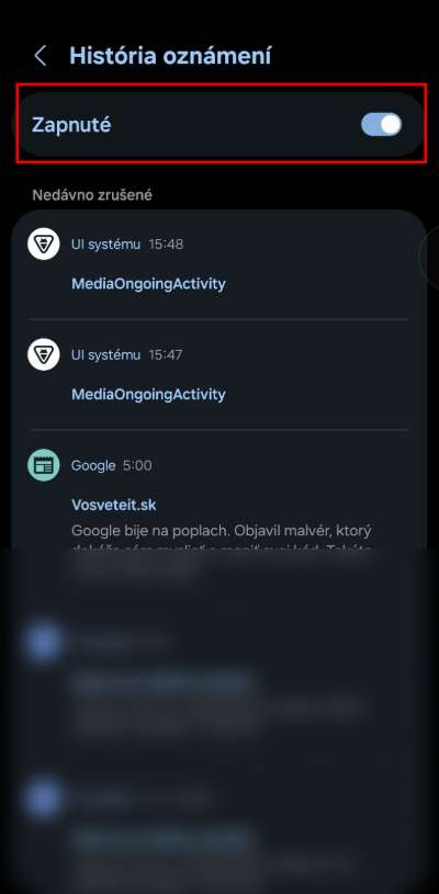 Samsung ako zapnut historiu oznameni_4