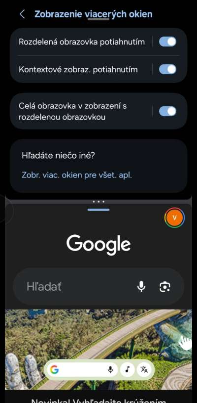 ako aktivovat gesto otvorenia dvoch aplikacii samsung_0