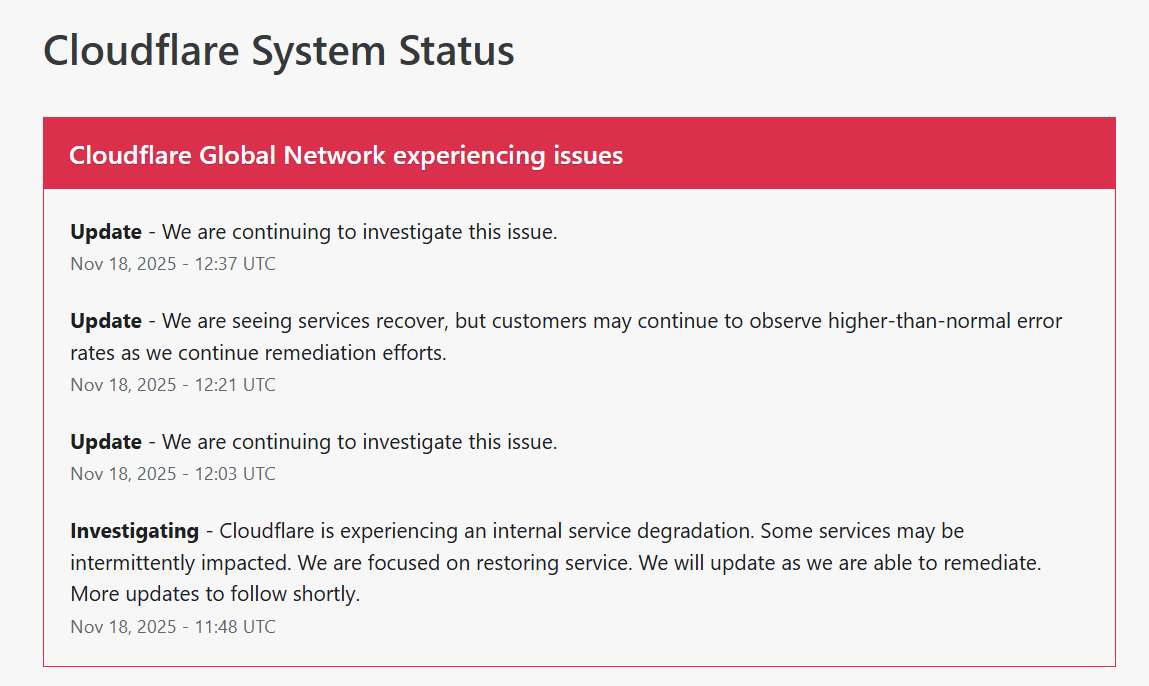 cloudflare stanovisko vypadok