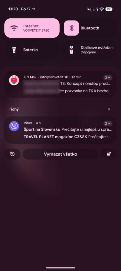obsah upozorneni android notifikacie
