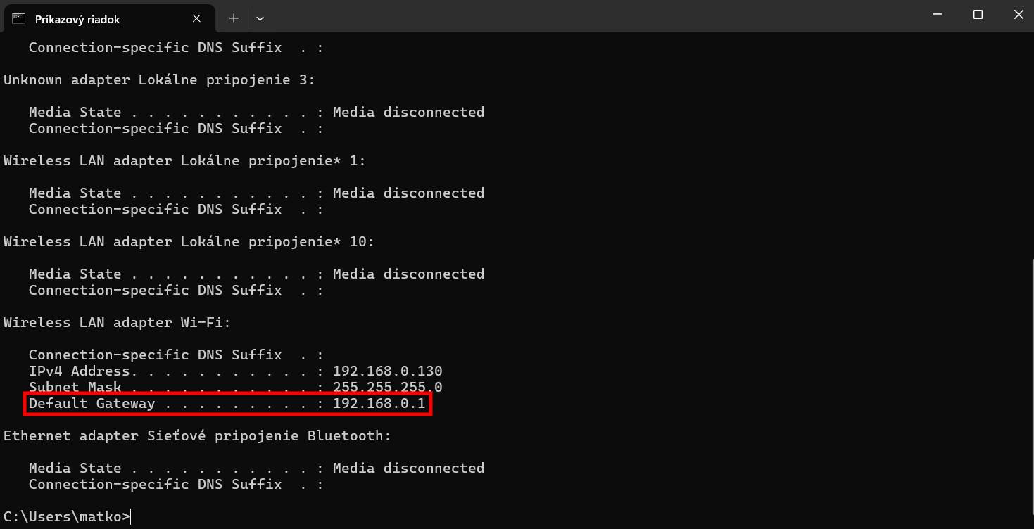 IP adresa Wi-Fi routera
