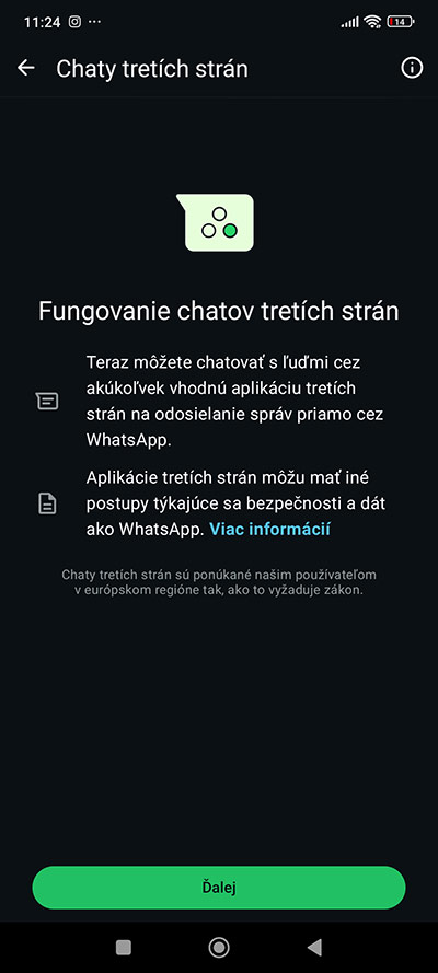 WhatsApp zavádza správy z messengerov tretích strán