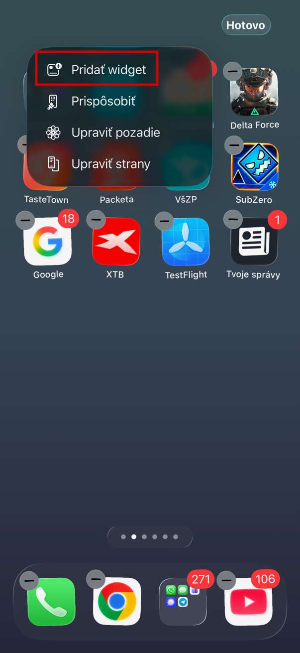 ako pridat widget so spravami na iOS_1