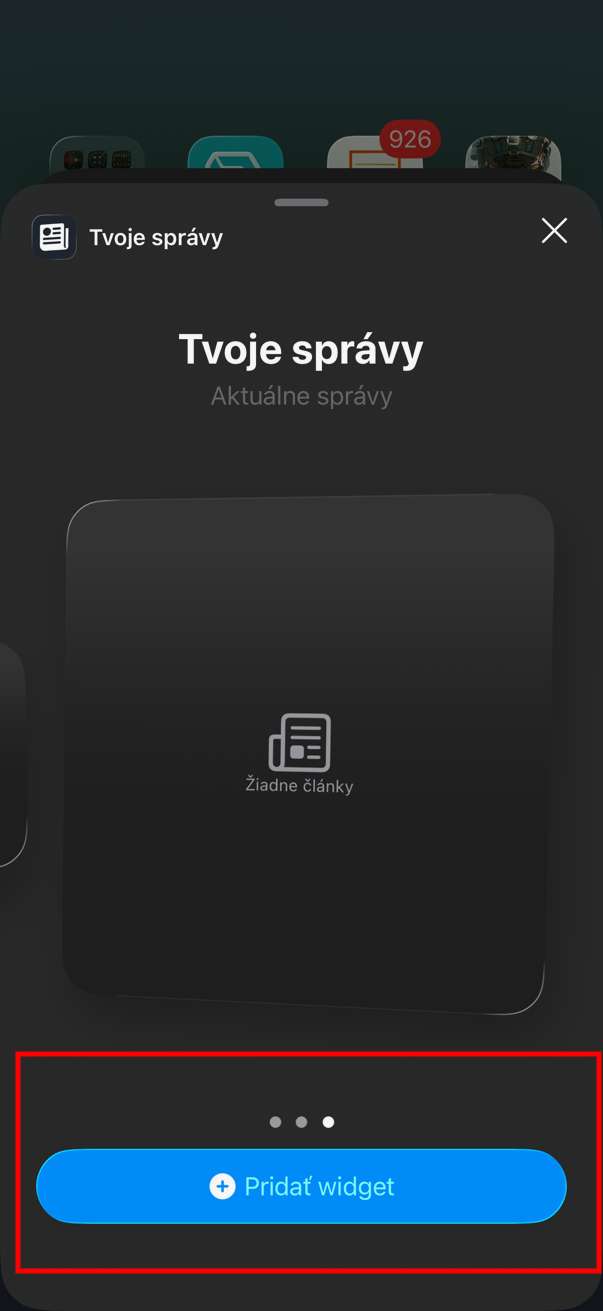ako pridat widget so spravami na iOS_3