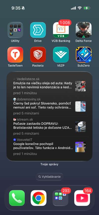 Tvoje spravy widget s aktualnymi spravami
