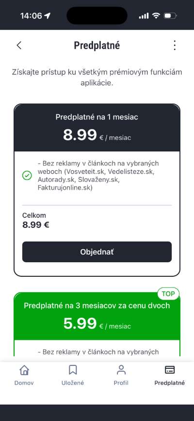 ako aktivovat predplatne tvoje spravy
