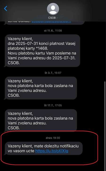 falosna SMS sprava vo vlakne s bankou