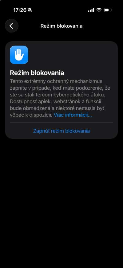 iphone rezim blokovania ked ma hackne niekto