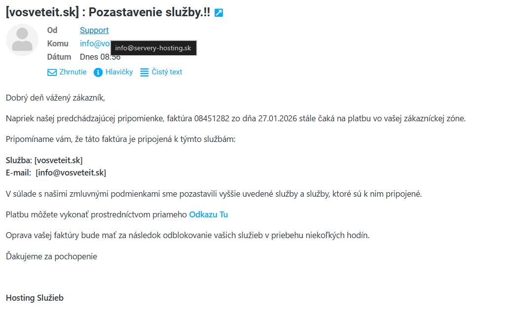 podvodny e-mail