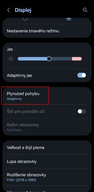 nastavenie Hz obrazovky displeja telefonu_1