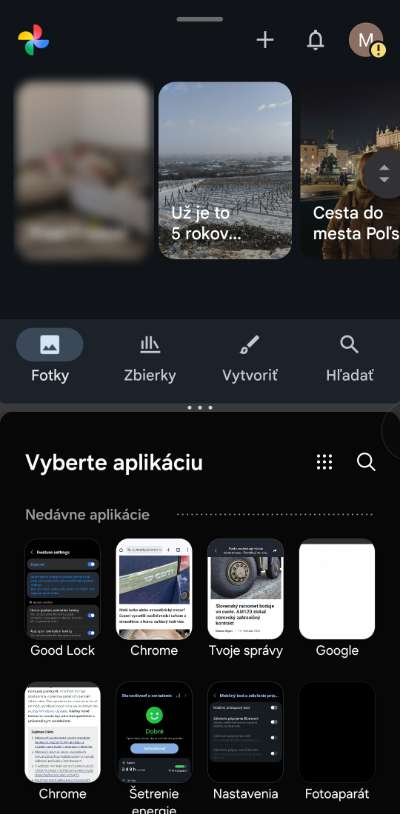 Split screen gesto na Samsung telefóne