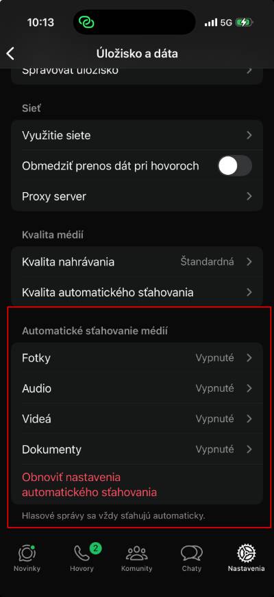 whatsapp vypnutie funkcie automatickeho stahovania medii_1