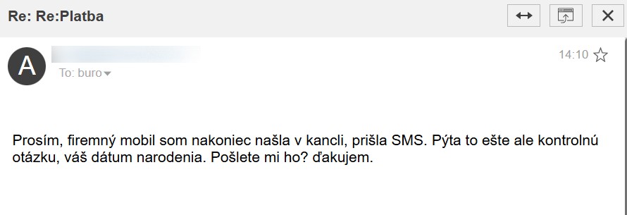 CEO fraud podvod podvodnik sa vydaval za mna_3