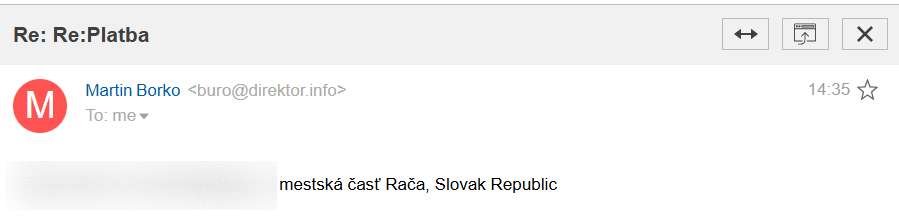 CEO fraud podvod podvodnik sa vydaval za mna_5