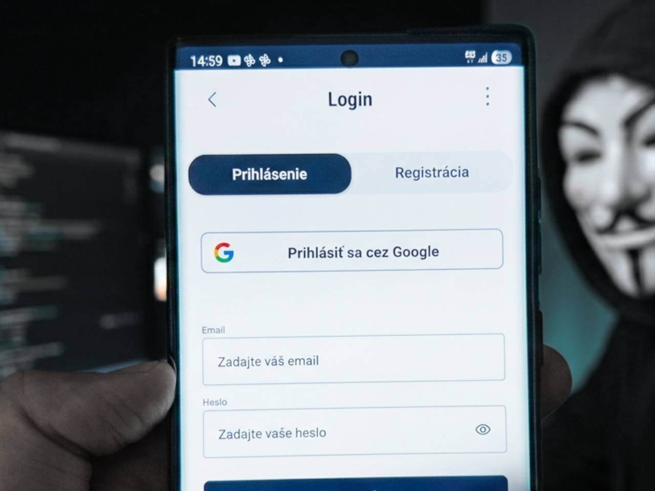 hacker prihlasovanie sa