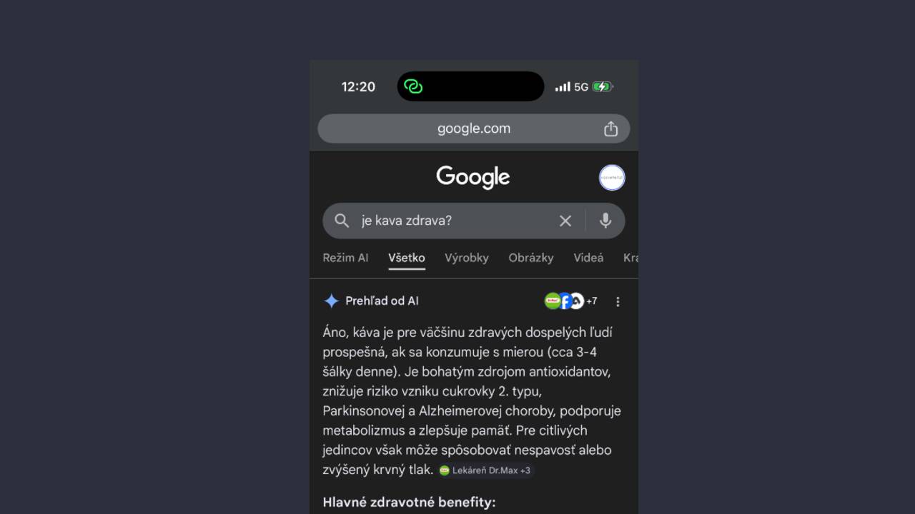 AI odpoved vo vysledkoch vyhladavania