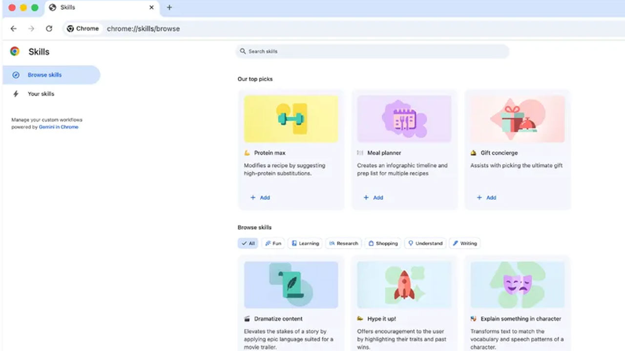 Chrome prehliadač dostáva funkciu Skills, ktorá ti ušetrí čas pri práci s AI