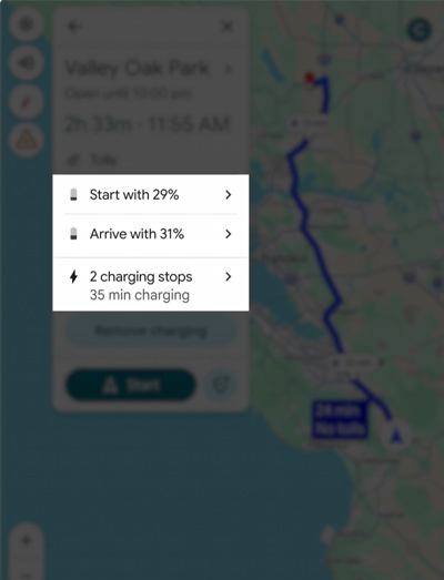 Google Mapy pridávajú novú funkciu, ktorá ti ukáže spotrebu batérie elektromobilu
