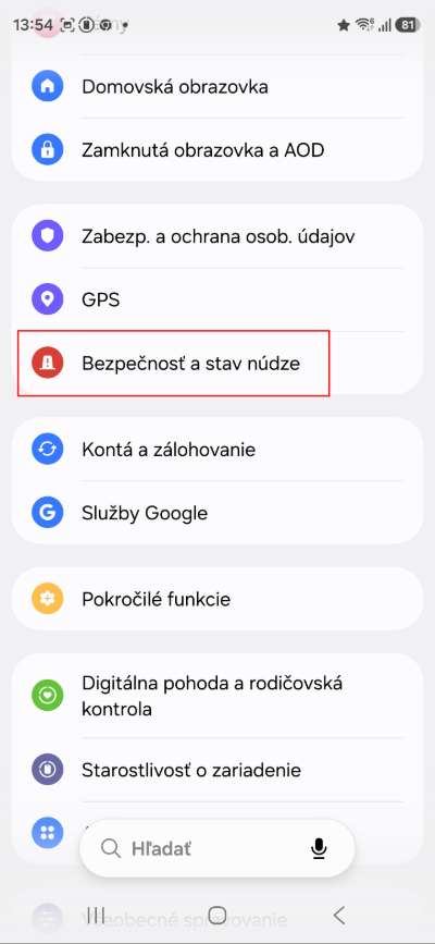 Ako nastavit v Samsungu SOS tlacidlo v pripade nudze_1