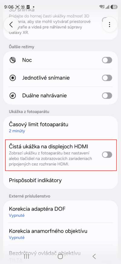 Camera Assistant_cista ukazka hdmi