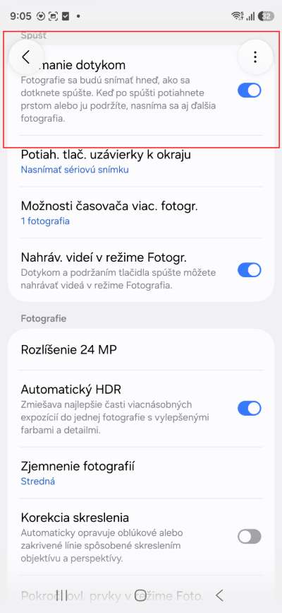Camera Assistant_snimanie fotografii dotykom
