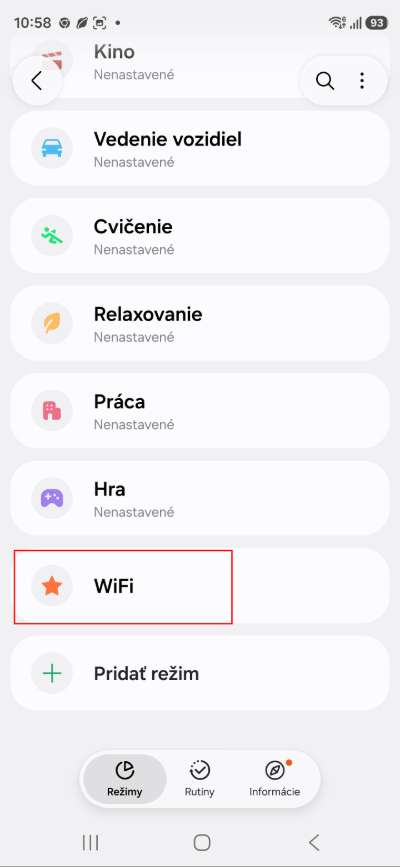 Samsung Rutina_ako zapnut Wi-Fi ked pridem domov_1