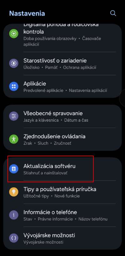 Samsung ako skontrolovat dostupnost aktualizacie_1