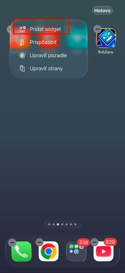 ako pridat widget so spravami na iOS_1