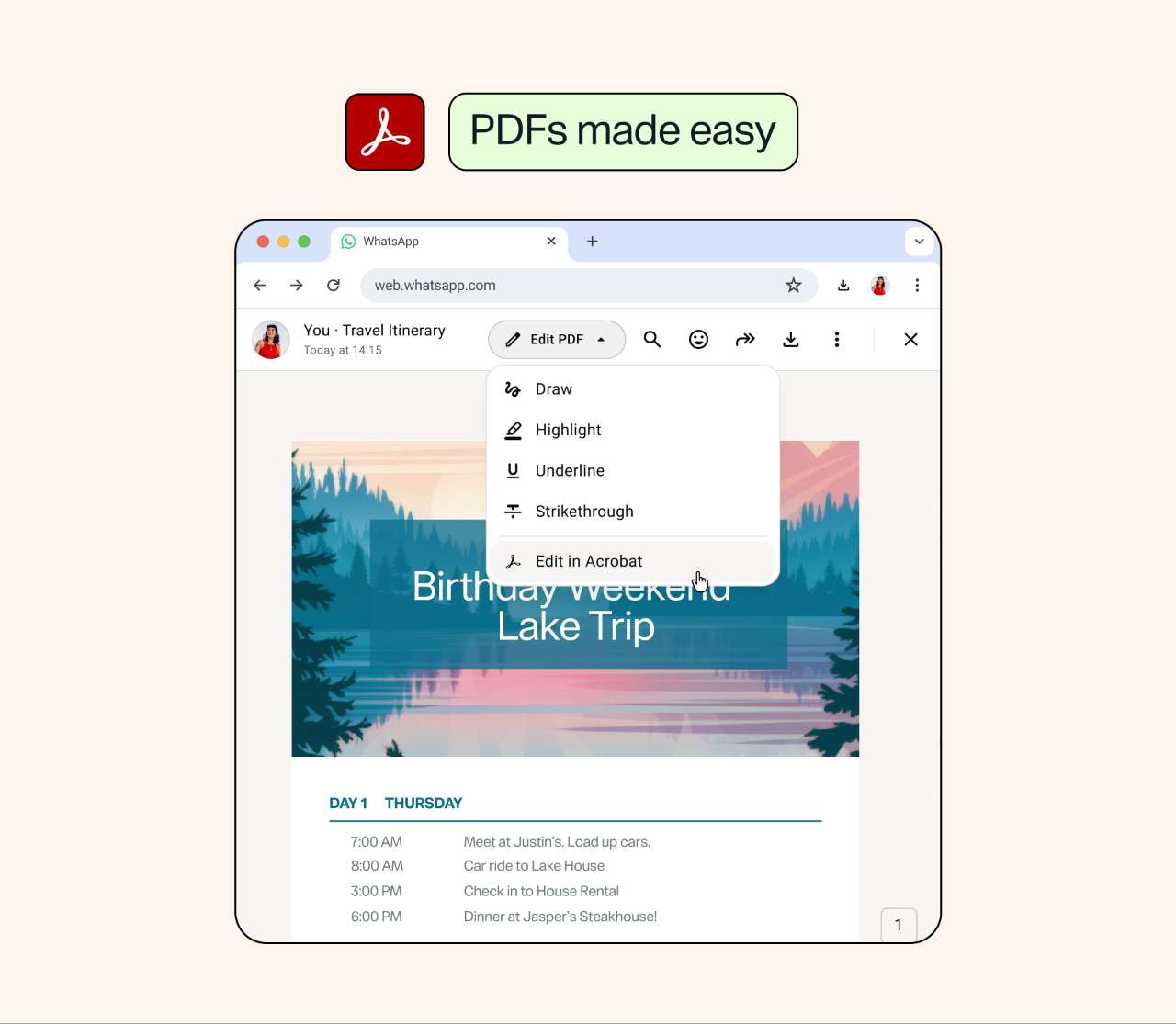 WhatsApp praca s PDF