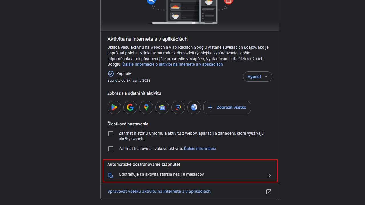 Ako vymazať históriu v Google účte a prehliadači