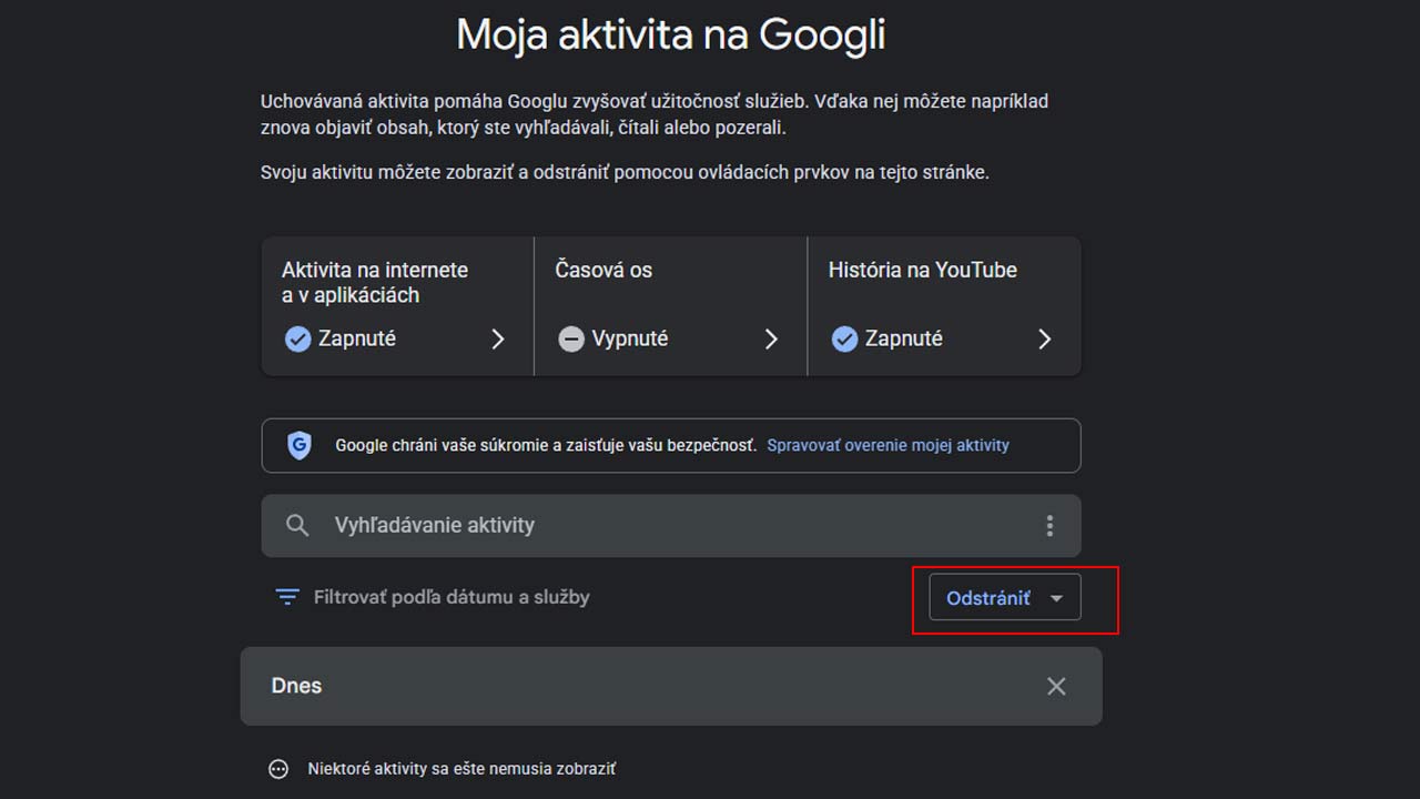 Ako vymazať históriu v Google účte a prehliadači