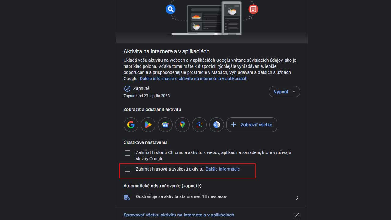 Ako skontrolovať, či google zaznamenáva tvoju zvukovú aktivitu?