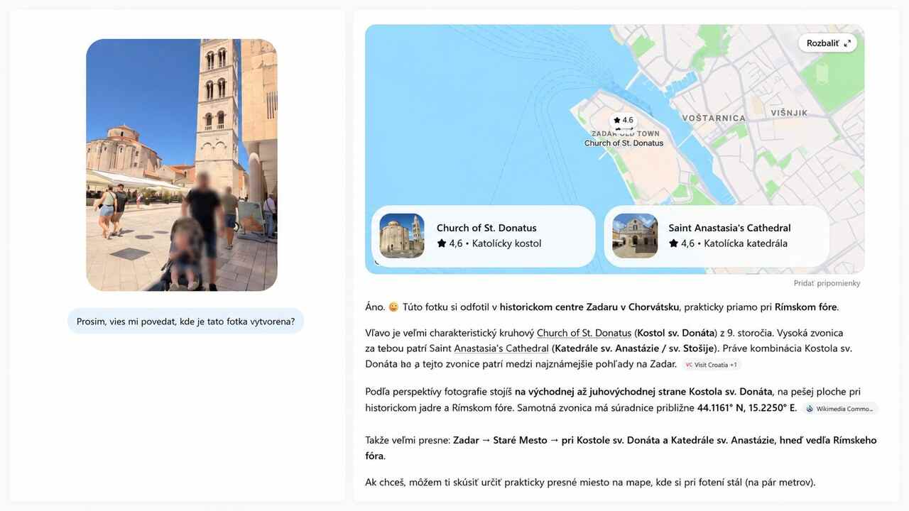 AI model mi povedal kde bola vytvorena fotografia