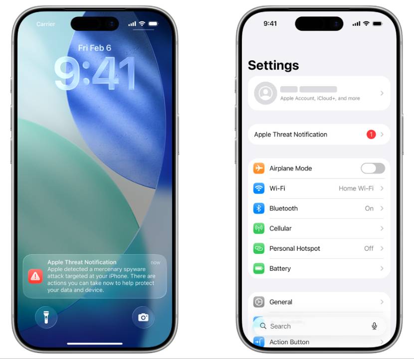 Apple upozornenie v telefone na spyware