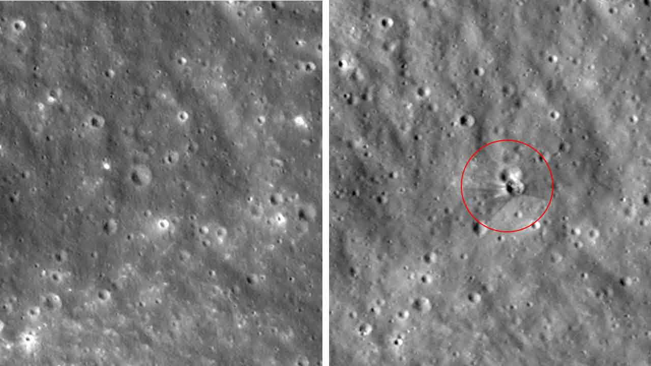 NASA priniesla zábery nového krátera, ktorý vytvoril stupeň rakety Falcon 9